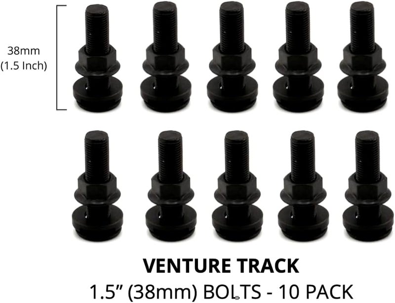 VanEssential L-Track Single Stud Bolt M10 x 1.0 Thread (Metric) 38mm / 1.5 inch Venture Track Accessory Black- 10 pcs - Image 2